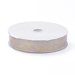 Nylon Organza Ribbon, with Gold Foil, For Jewelry Making, LavenderBlush, 1inches(26mm), 200yards/roll(182.88m/roll)(SRIB-I004-03C)