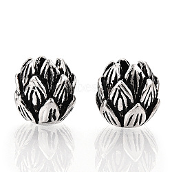 925 Sterling Silver Beads, Flower, Antique Silver, 7x7.5x7mm, Hole: 3mm(STER-T007-61AS)