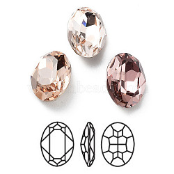 K9 Glass Rhinestone Cabochons, Point Back & Back Plated, Faceted, Oval, Mixed Color, 14x10x5.50mm(RGLA-M016-D02-D)