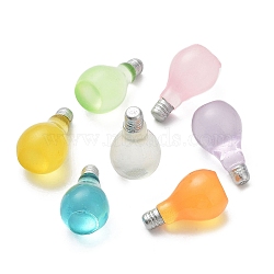 Luminous Resin Display Decoration, Glow in the Dark, Home Decoration, Bulb, Mixed Color, 29x17mm(CRES-F026-02)