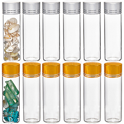 32Pcs 2 Colors Clear Glass Bottles Bead Containers, Screw Top Bead Storage Tubes with Aluminum Cap, Column, Mixed Color, 2.2x7cm, Capacity: 15ml(0.51fl. oz), about 16pcs/color(CON-SC0001-13B)