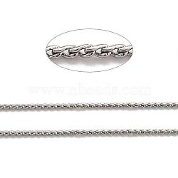304 Stainless Steel Serpentine Chains, Soldered, Stainless Steel Color, 1mm(CHS-L001-161)