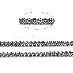 Iron Cuban Link Chains, Chunky Chains, Unwelded, with Spool, Oval, Gunmetal, 14x10x3mm, about 49.21 Feet(15m)/roll(CH-R013-14x10x3-B)