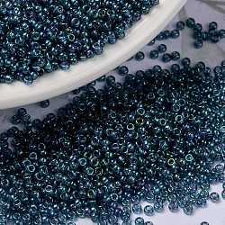 MIYUKI Round Rocailles Beads, Japanese Seed Beads, 15/0, (RR314) Montana Blue Gold Luster, 1.5mm, Hole: 0.7mm, about 27777pcs/50g(SEED-X0056-RR0314)