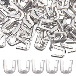 304 Stainless Steel Spiral Bone Tips, Fishbone Chain End Cap Cover, Stainless Steel Color, 15x14x3.5mm(STAS-WH0043-20C)