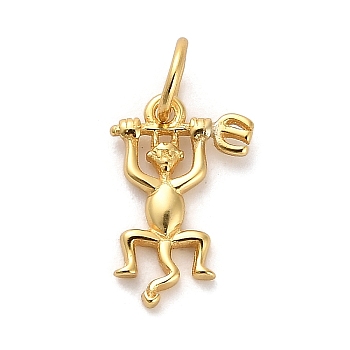 925 Sterling Silver Long-tailed Devil Charms, Golden, 14x9.5x1.5mm, Hole: 3.5mm