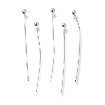 Brass Ball Head Pins, Lead Free & Cadmium Free, 925 Sterling Silver Plated, 30x0.6mm, Head: 2mm