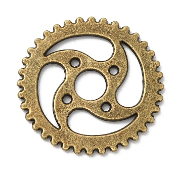 Tibetan Style Alloy Steampunk Pendants, Cadmium Free & Lead Free, Gear, Antique Bronze, 23x1mm, Hole: 5mm, about 534pcs/1000g