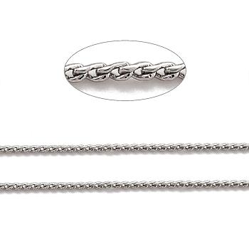 304 Stainless Steel Serpentine Chains, Soldered, Stainless Steel Color, 1mm