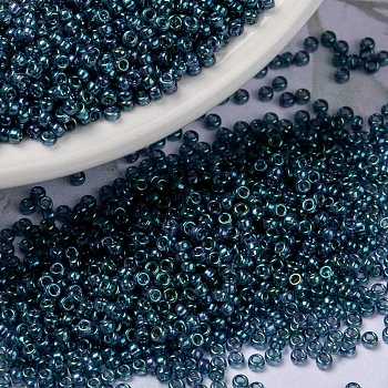 MIYUKI Round Rocailles Beads, Japanese Seed Beads, 15/0, (RR314) Montana Blue Gold Luster, 1.5mm, Hole: 0.7mm, about 27777pcs/50g