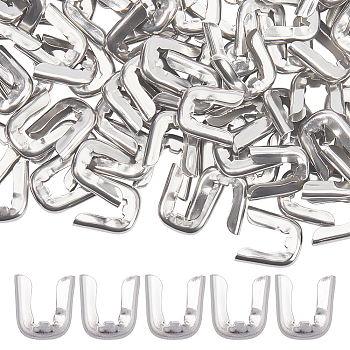 304 Stainless Steel Spiral Bone Tips, Fishbone Chain End Cap Cover, Stainless Steel Color, 15x14x3.5mm