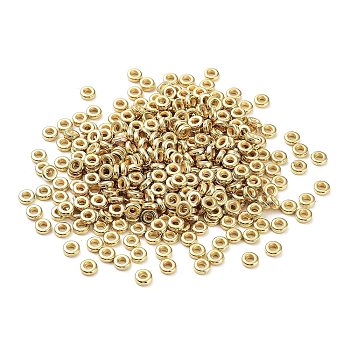 CCB Plastic Beads, Flat Round, Golden, 6x2mm, Hole: 2.2mm