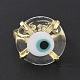 Lampwork Evil Eye Open Cuff Ring(RJEW-C051-01G-09)-5