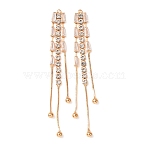Brass Micro Pave Clear Cubic Zirconia Big Pendants, Tassel Charms, Real 18K Gold Plated, 84.5x9x4mm, Hole: 1.8mm(CU-CBAEC99-01G)