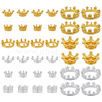 36Pcs 9 Styles Alloy European Beads, Large Hole Beads, Crown, Mixed Color, 8~22x6~8mm, Hole: 6mm, 4pcs/style(FIND-WR0012-73)