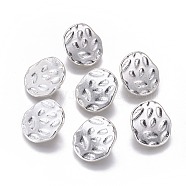 Tibetan Style Alloy Multi-Strand Links, Hammered Oval, Lead Free and Cadmium Free, Antique Silver, 15x6mm, Hole: 2mm(LF9460Y)