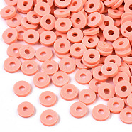 Handmade Polymer Clay Beads, for DIY Jewelry Crafts Supplies, Disc/Flat Round, Heishi Beads, Dark Salmon, 6x1mm, Hole: 2mm, about 23500pcs/1000g(CLAY-Q251-6.0mm-89)