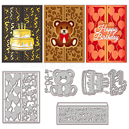 4Pcs 4 Styles Birthday Theme Carbon Steel Cutting Dies Stencils, for DIY Scrapbooking, Photo Album, Decorative Embossing Paper Card, Greeting Card Mold, Mixed Shapes, 80~152x66~110x0.8mm, 1pc/style(DIY-WH0309-2083)