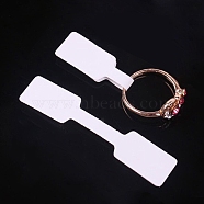 Paper Jewelry Display Price Label Cards, Paper Price Tag, Sticky, Rectangle, White, 6x1.3x0.02cm(CDIS-H004-02A)