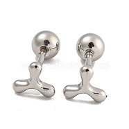 304 Stainless Steel Ear Plug Gauges, Stainless Steel Color, Triangle, 5x5.5mm(EJEW-B066-01A-P)