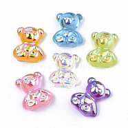 Electroplate Transparent Resin Cabochons, Bear, Mixed Color, 21x18x9mm(RESI-N022-101)