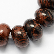 Natural Mahogany Obsidian Beads Strands, Rondelle Shaped, Coconut Brown, 6x4mm, Hole: 1mm, about 99pcs/strand, 15.7 inch(G-S105-6mm-11)
