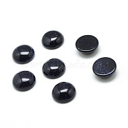Synthetic Blue Goldstone Cabochons, Half Round, 6x3mm(X-G-T020-6mm-27)
