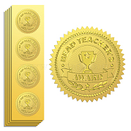 Self Adhesive Gold Foil Embossed Stickers, Medal Decoration Sticker, Trophy, 5x5cm, 4pcs/sheet(DIY-WH0211-437)