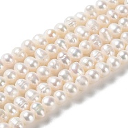 Natural Cultured Freshwater Pearl Beads Strands, Potato, Grade 2A, PapayaWhip, 4~6.5x4.5~5mm, Hole: 0.5mm, about 76pcs/strand, 13.98 inch(35.5cm)(PEAR-E018-42)
