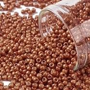 TOHO Round Seed Beads, Japanese Seed Beads, (PF562F) PermaFinish Burnt Orange Metallic Matte, 11/0, 2.2mm, Hole: 0.8mm, about 5555pcs/50g(SEED-XTR11-PF0562F)