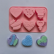 DIY Silicone Heart Soap Molds, for Handmade Soap Making, Valentine's Day, Light Coral, 185x124x20mm(PW-WG98973-01)