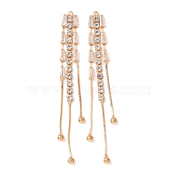 Brass Micro Pave Clear Cubic Zirconia Big Pendants, Tassel Charms, Real 18K Gold Plated, 84.5x9x4mm, Hole: 1.8mm(CU-CBAEC99-01G)