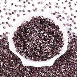 Transparent Inside Colours Glass Seed Beads, Triangle, Saddle Brown, 3.4x3.4~3.8x3.4~3.8mm, Hole: 1mm, about 7500pcs/pound(SEED-T007-13K)
