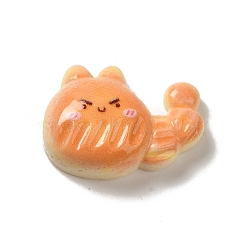 Opaque Resin Imitation Food Decoden Cabochons, Cat Bread, Dark Salmon, 19x26x8mm(CRES-A058-01B)