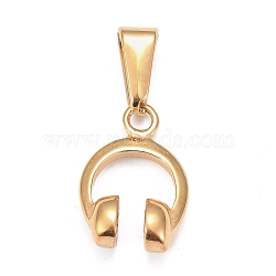 304 Stainless Steel Pendants, Headset, Antique Golden, 15.5x11.5x4.5mm, Hole: 4.5x2.5mm(STAS-H110-16AG)