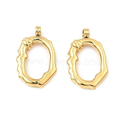 304 Stainless Steel Pendants, Oval Charm, Real 18K Gold Plated, 23.5x14.5x4mm, Hole: 2.8mm(STAS-A089-13G)