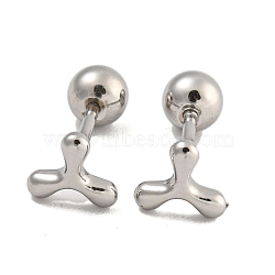 304 Stainless Steel Cartilage Earrings, Stainless Steel Color, Triangle, 5x5.5mm(EJEW-B066-01A-P)