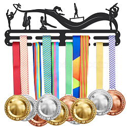 Sports Theme Iron Medal Hanger Holder Display Wall Rack, with Screws, Gymnastics Pattern, 150x400mm(ODIS-WH0021-469)