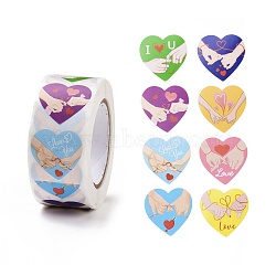 Valentine's Day Heart Paper Stickers, Pinky Promise Pattern Adhesive Labels Roll Stickers, Gift Tag, for Envelopes, Party, Presents Decoration, Word, 25x24x0.1mm, 500pcs/roll(DIY-I107-02A)