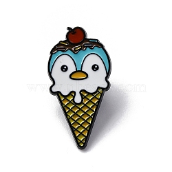 Penguin Ice Cream Enamel Pins, Alloy Brooches for Backpack Clothes, Colorful, 32x16.5mm(JEWB-D300-01EB)