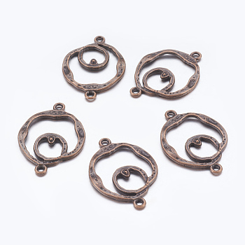 Alloy Links/Connectors, Lead Free and Cadmium Free, Flower, Red Copper, 30x22x2mm, Hole: 1.5mm