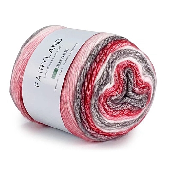 100g Cotton Yarn, Dyeing Fancy Blend Yarn, Crocheting Cake Yarn, Rainbow Yarn for Sweater, Coat, Scarf and Hat, Rosy Brown, 3mm