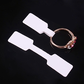 Paper Jewelry Display Price Label Cards, Paper Price Tag, Sticky, Rectangle, White, 6x1.3x0.02cm