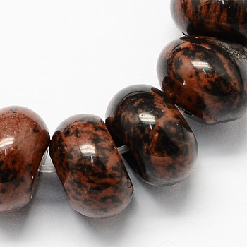 Natural Mahogany Obsidian Beads Strands, Rondelle Shaped, Coconut Brown, 6x4mm, Hole: 1mm, about 99pcs/strand, 15.7 inch