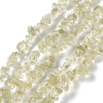 Natural Lemon Quartz Chip Beads Strands, 5~19.5x3~8.5x1.5~7.5mm, Hole: 1mm, about 221~293pcs/strand, 31.10~32.68 inch(79~83cm)
