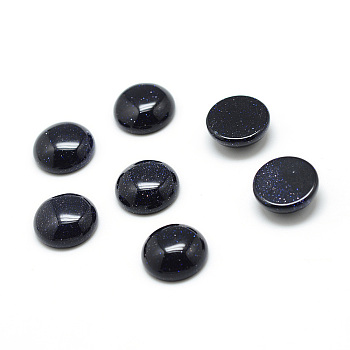 Synthetic Blue Goldstone Cabochons, Half Round, 6x3mm