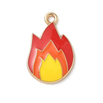 Alloy Enamel Pendants, Light Gold, Cadmium Free & Nickel Free & Lead Free, 23x15x2mm, Hole: 1.8mm