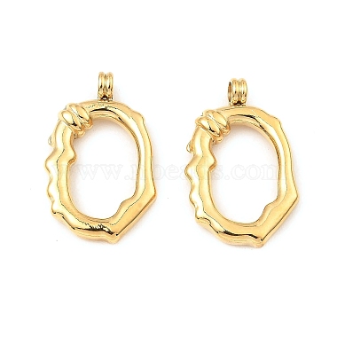 Real 18K Gold Plated Oval 304 Stainless Steel Pendants