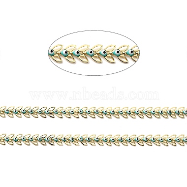 Handmade Brass Leaf Link Chain(CHC-G017-08G)-2