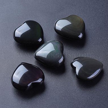 24mm Heart Obsidian Beads